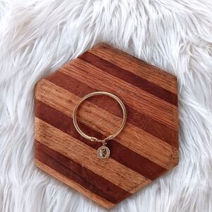 ↠ The Styled Collection Champs Elysees Paris Gold Cable Bangle Charm Bracelet